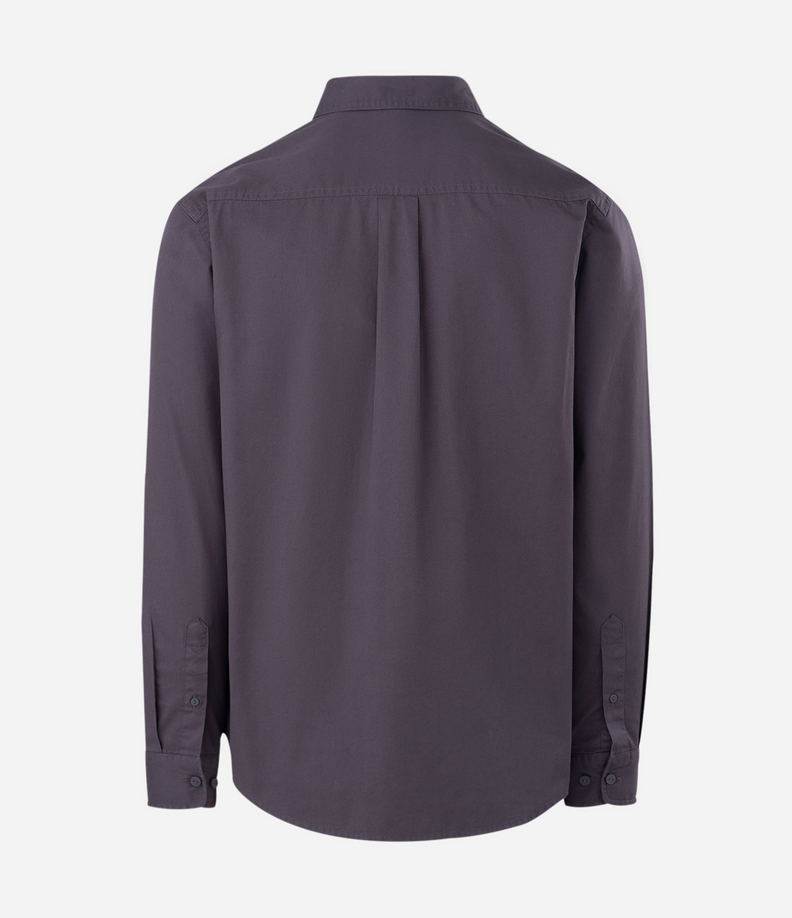 Camisa Manga Longa em Sarja com Bolsos Frontais Cinza 2