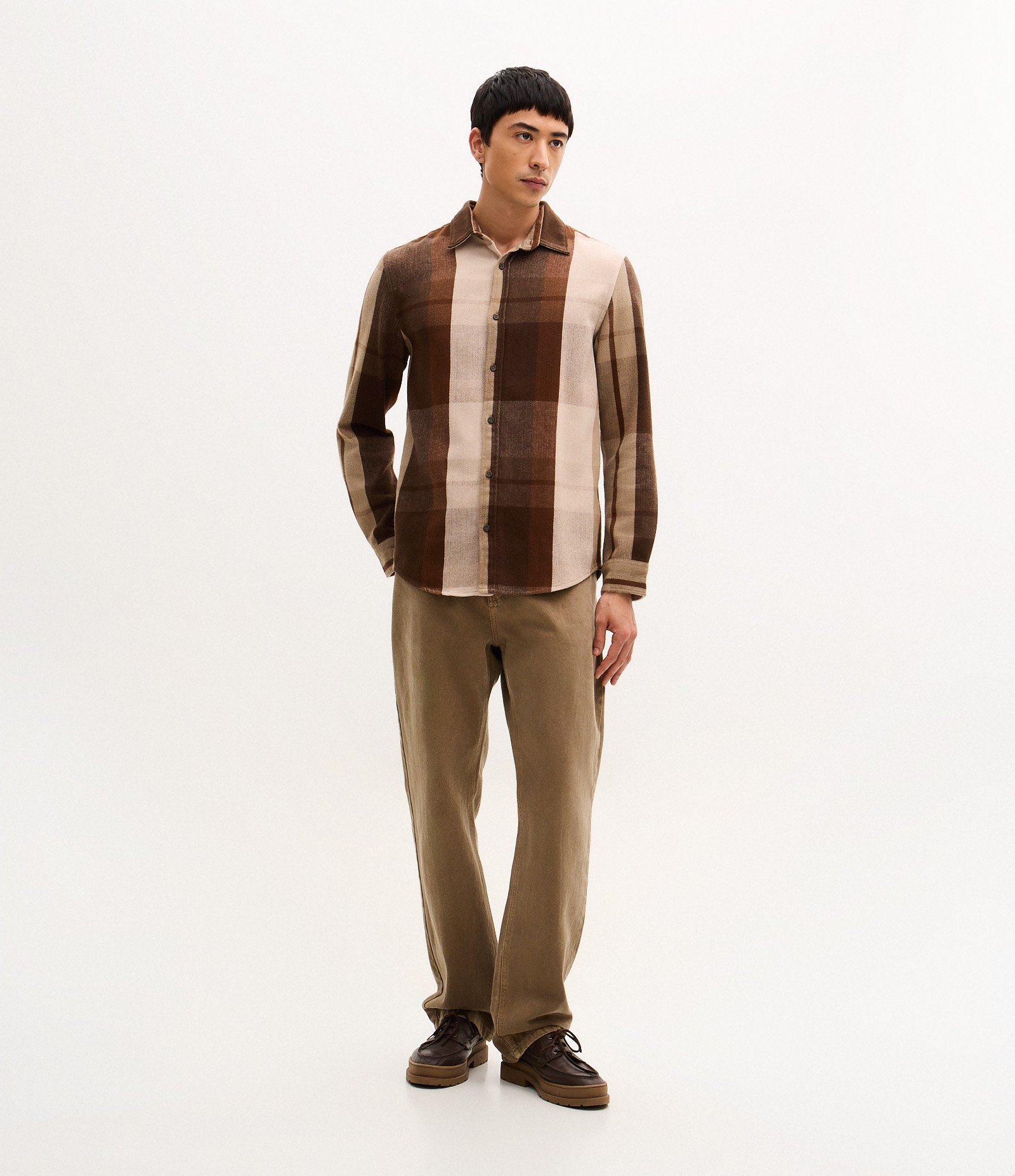 Camisa Regular em Flanela Xadrez Marrom 2