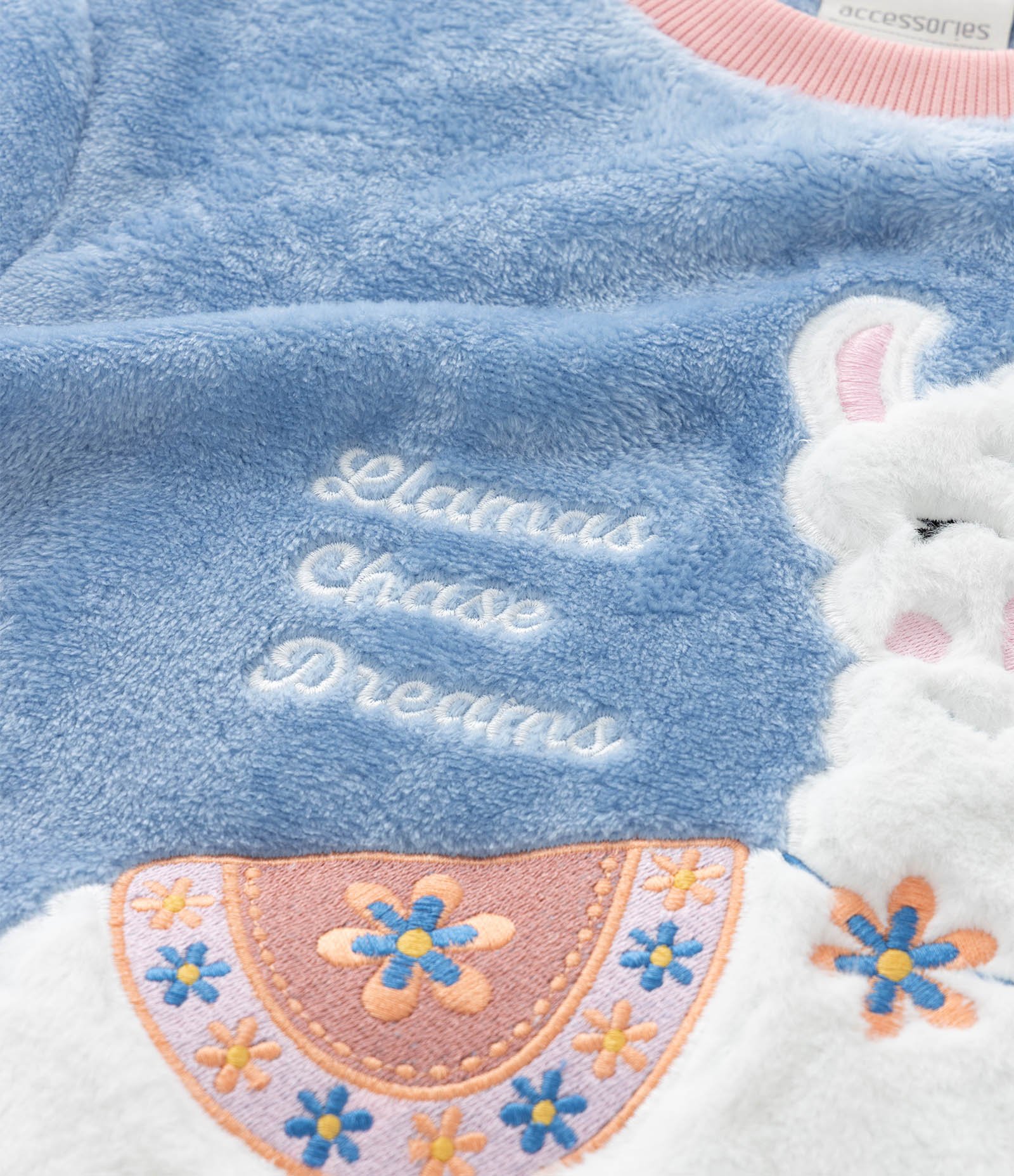 Pijama Longo Infantil de Lhama em Fleece - Tam 4 aos 14 Anos Azul 9