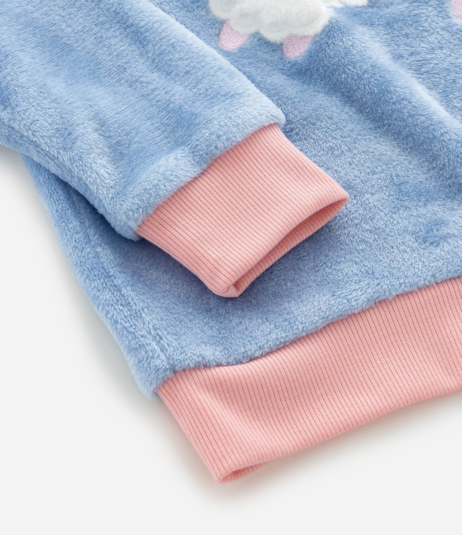 Pijama Longo Infantil de Lhama em Fleece - Tam 4 aos 14 Anos Azul 11