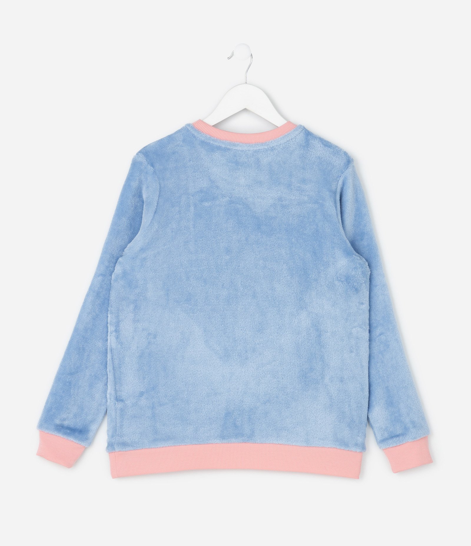 Pijama Longo Infantil de Lhama em Fleece - Tam 4 aos 14 Anos Azul 3