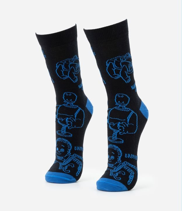 Meia Cano Alto em Algodão com Estampa Toy Story