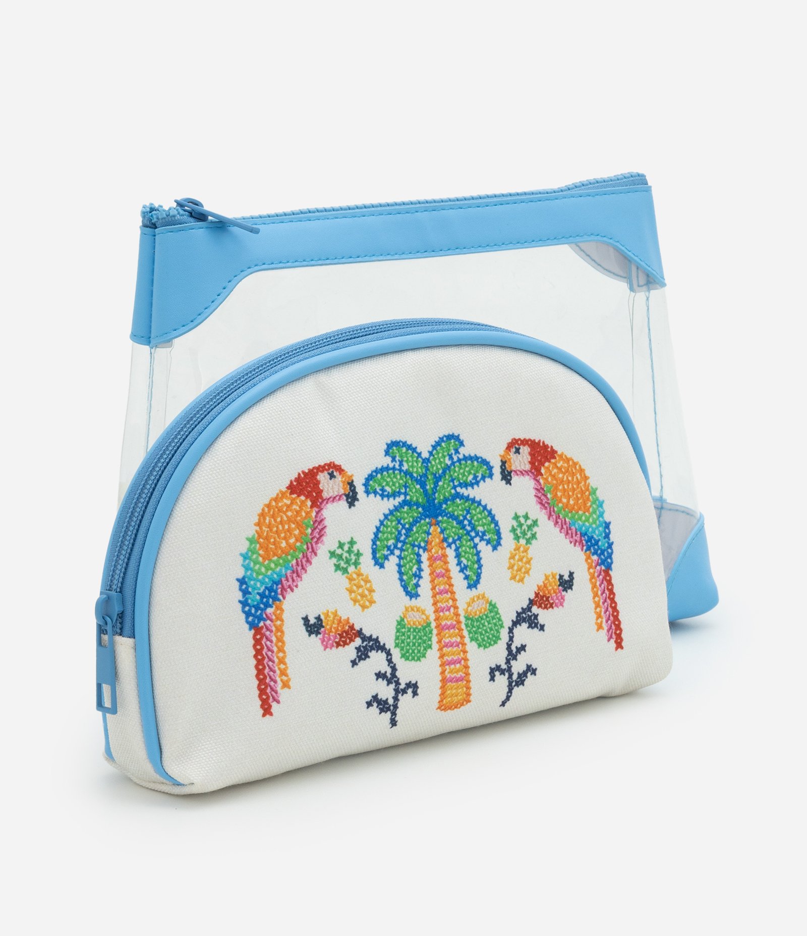 Kit Necessaires 2 em 1 com Estampa de Arara Multicores 3