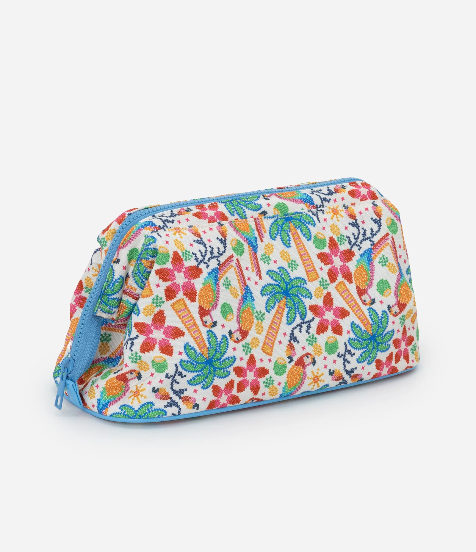 Necessaire Texturizada com Estampa de Araras Multicores 1