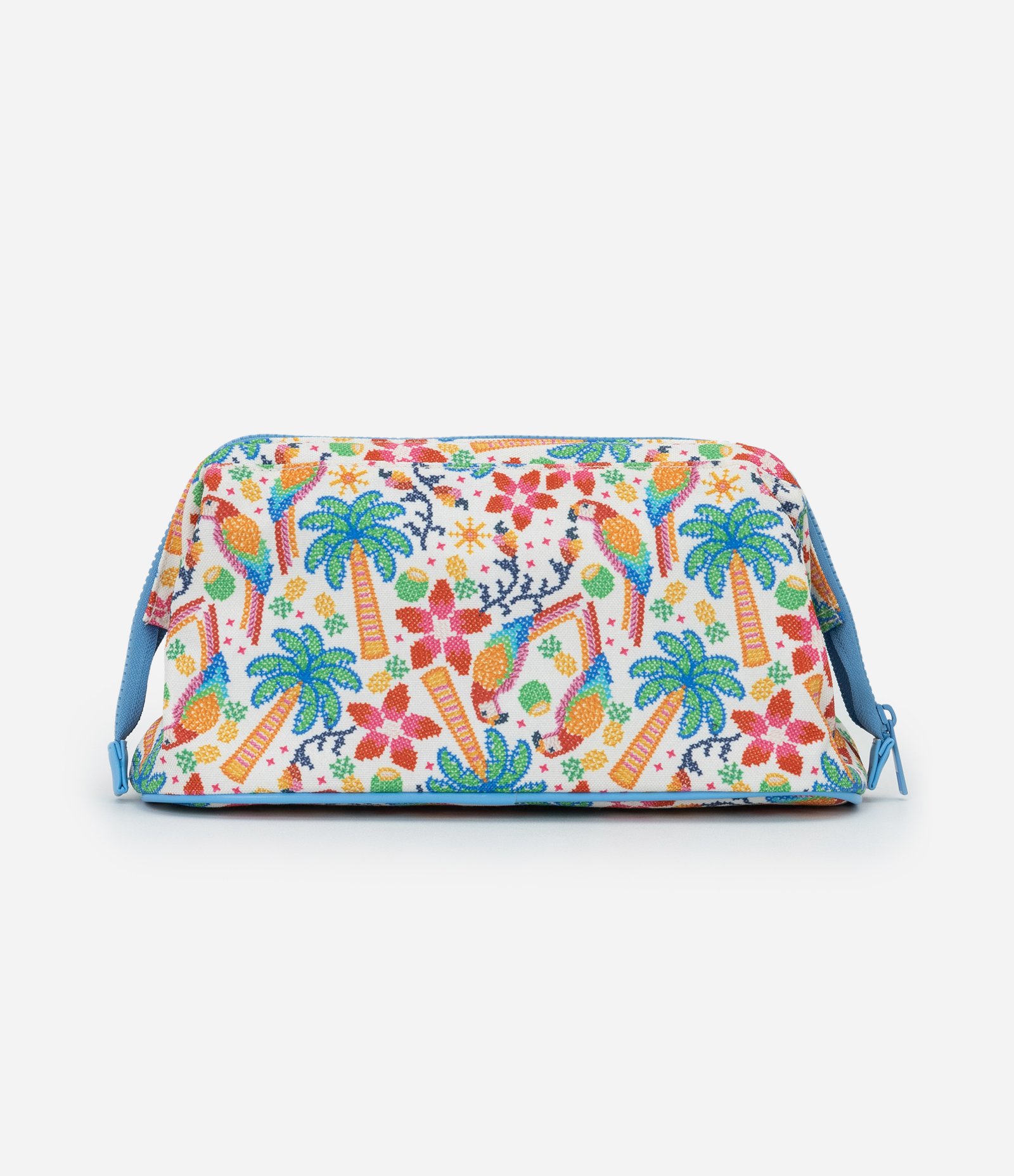 Necessaire Texturizada com Estampa de Araras Multicores 3