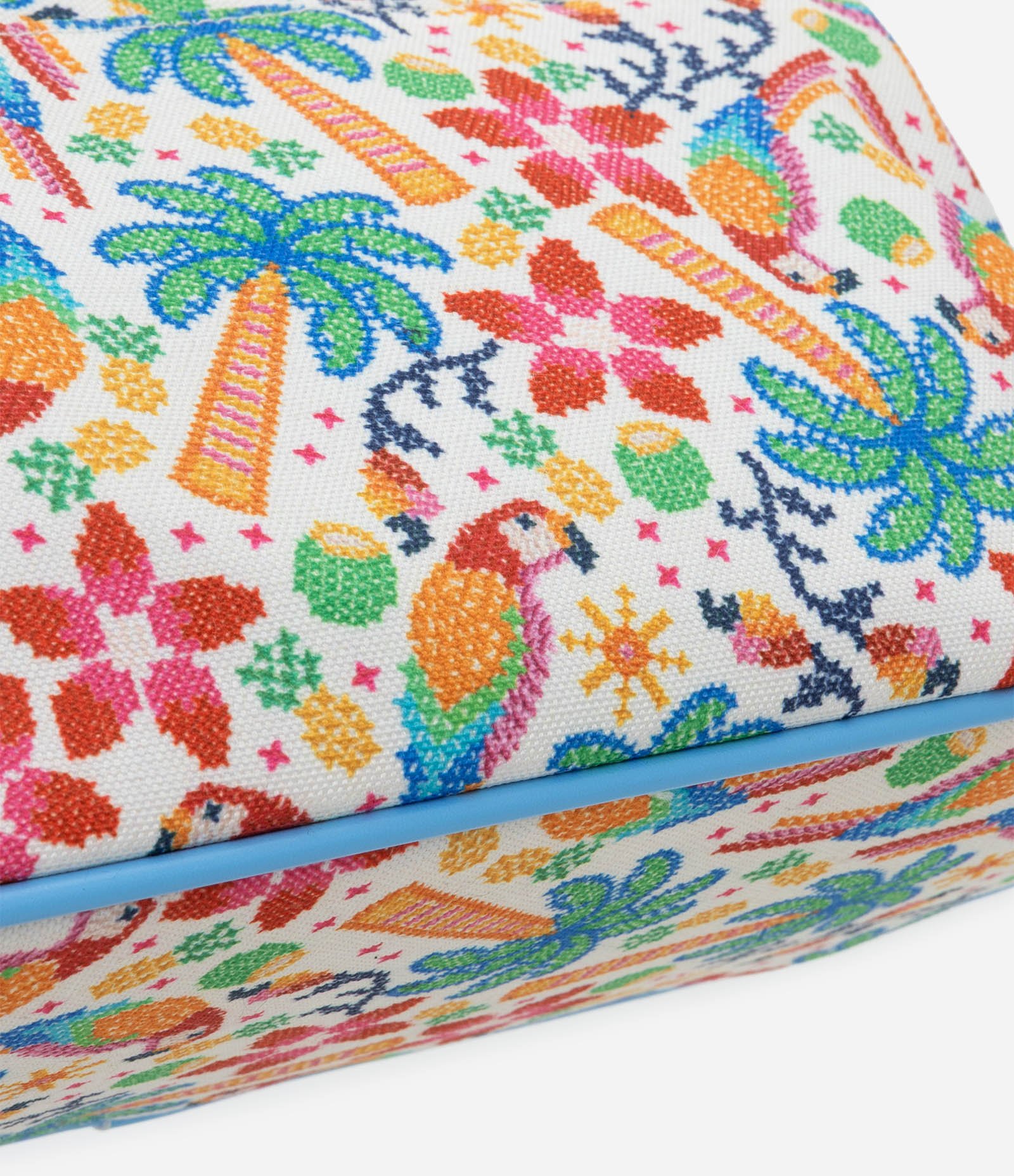 Necessaire Texturizada com Estampa de Araras Multicores 4