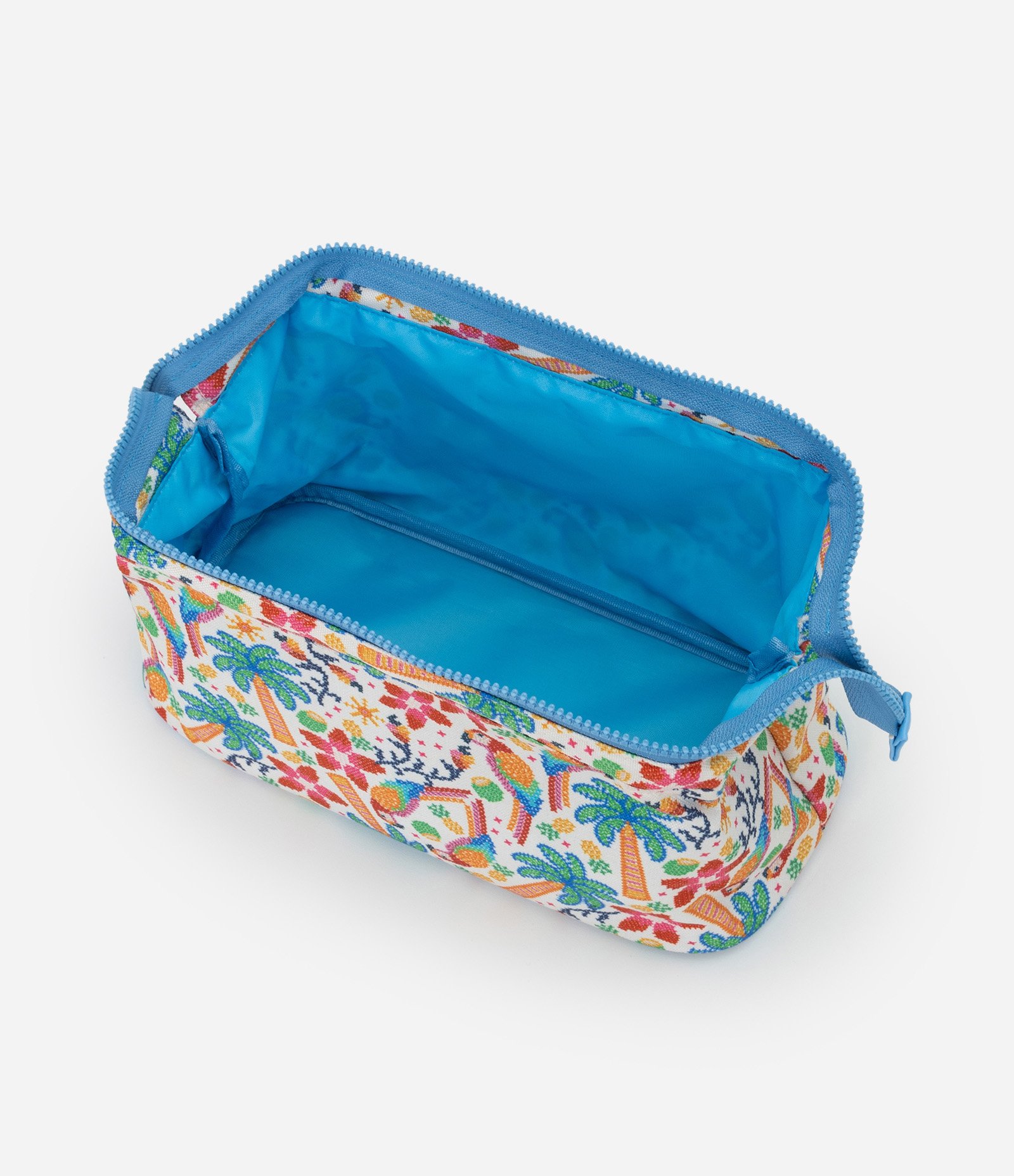 Necessaire Texturizada com Estampa de Araras Multicores 5