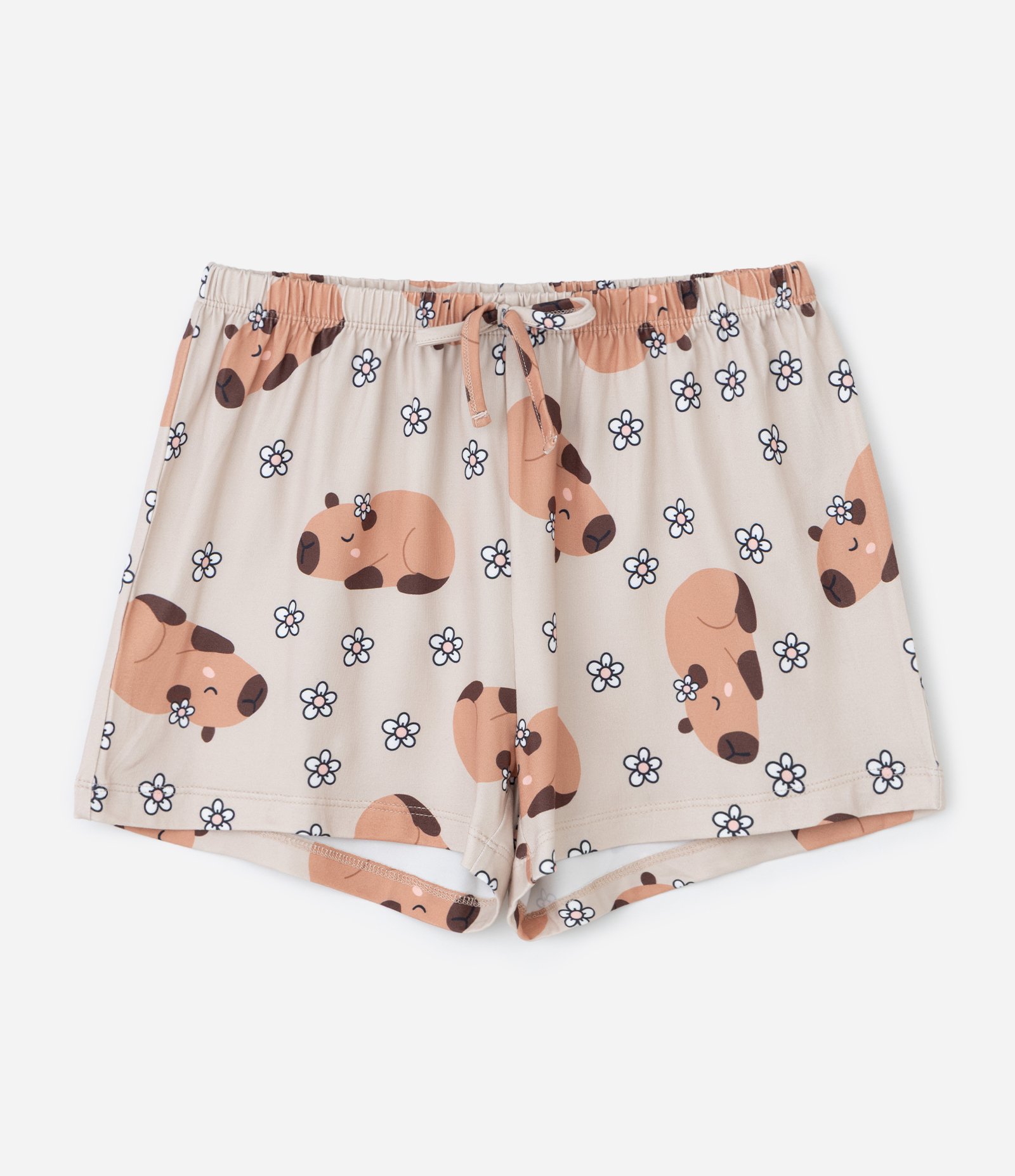 Pijama Infantil com Estampa de Capivaras – Tam 5 a 16 Anos Bege 5