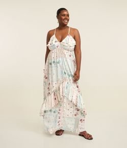 Vestido Longo em Viscose com Estampa Paisley Curve & Plus Size