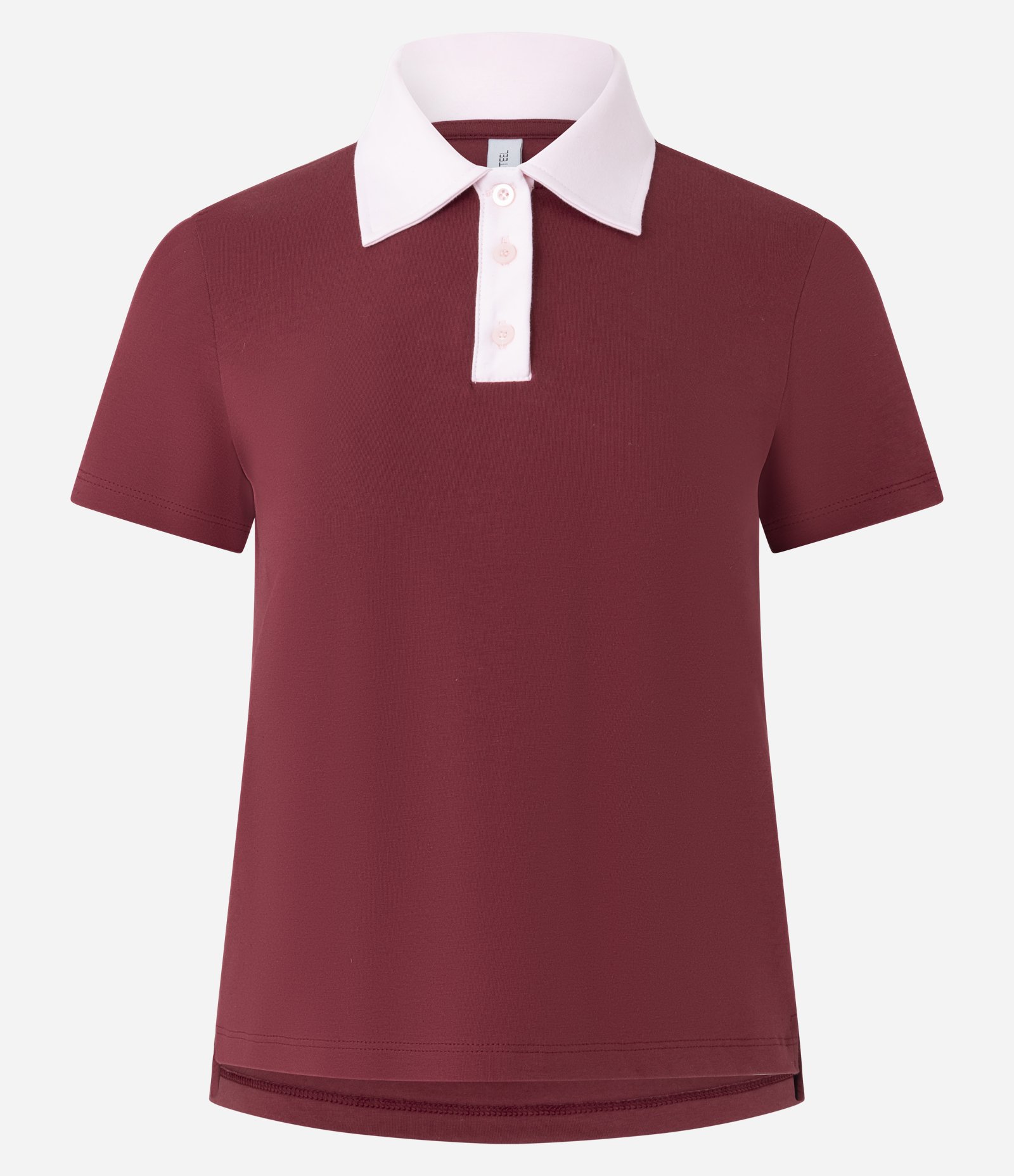 Blusa Sportcore em Algodão com Gola Polo Contrastante Bordô 5