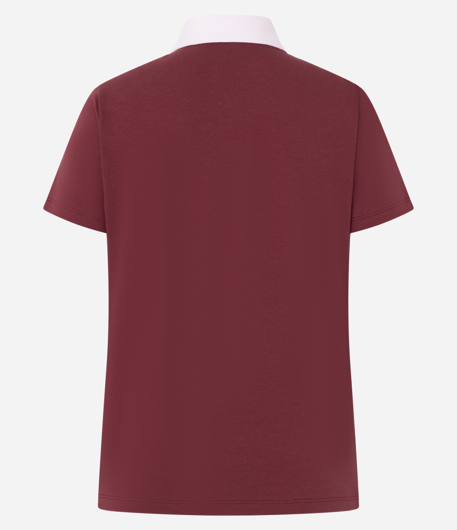 Blusa Sportcore em Algodão com Gola Polo Contrastante Bordô 6