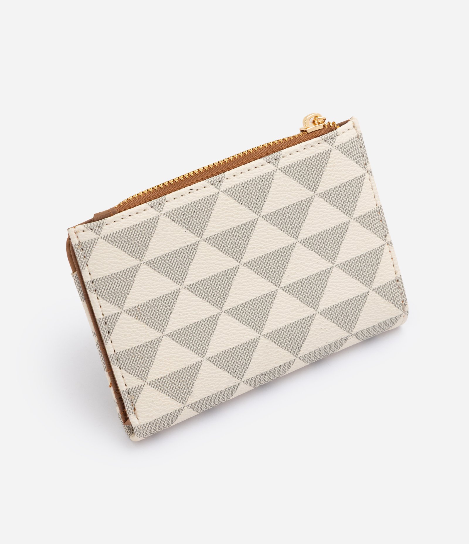 Carteira Porta Cartão em PU com Estampa Triângulos Off White 2