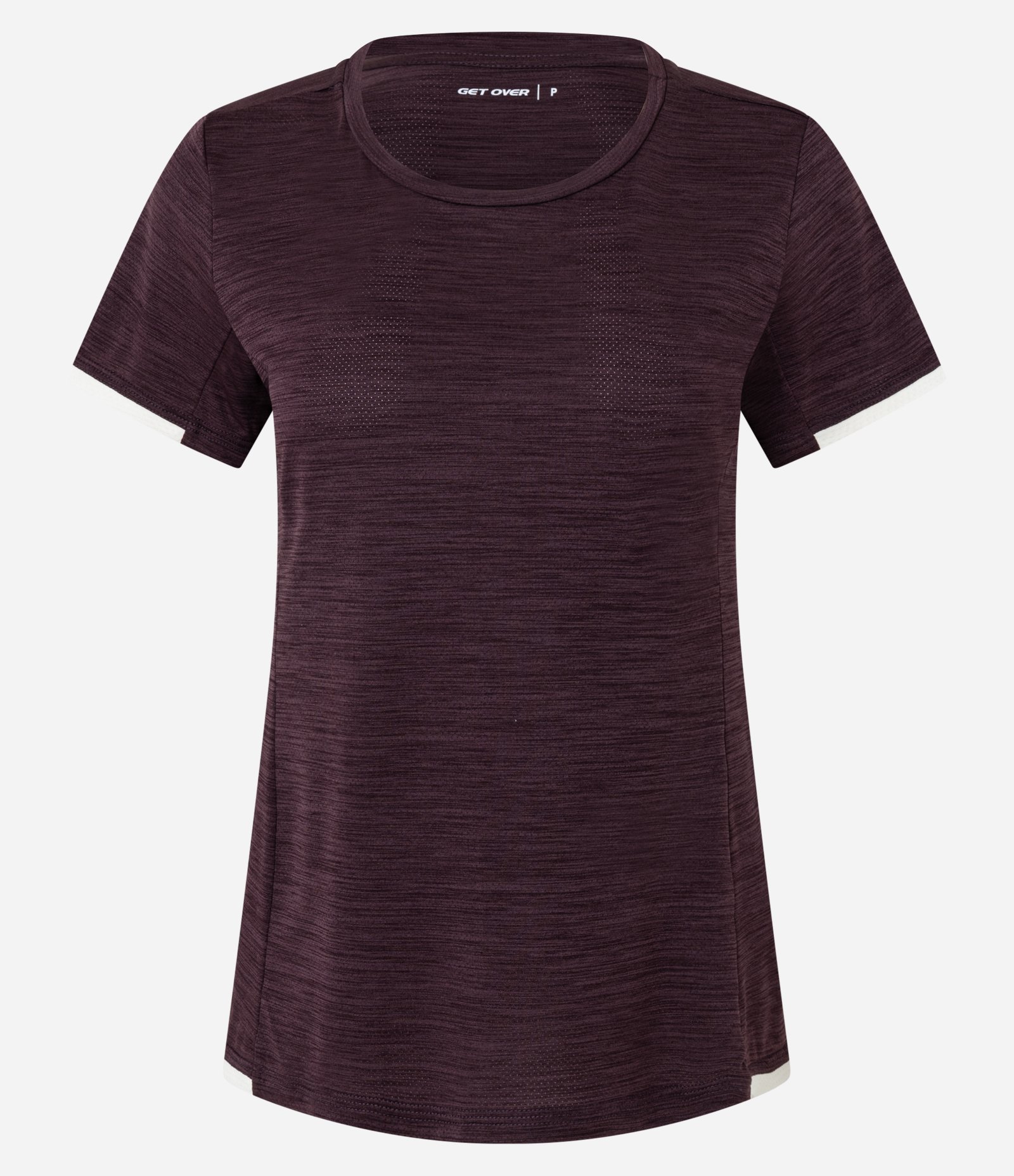 Camiseta Esportiva em Microfibra com Tecnologia Dry e Recorte Contrastante Bordô 4