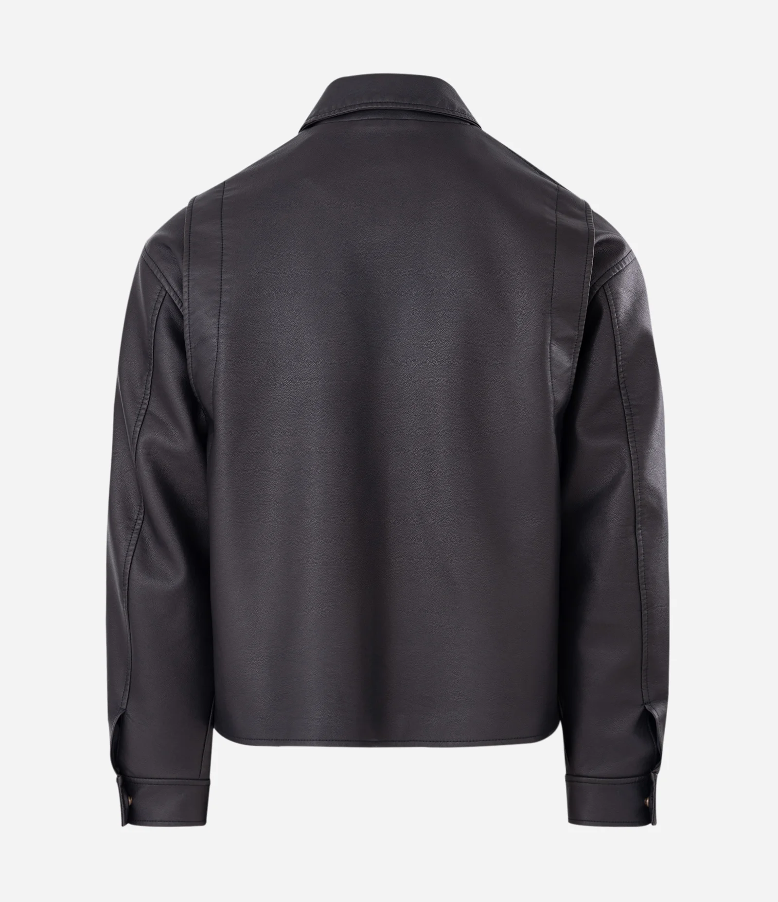 Jaqueta em PU com Efeito Lavado Preto 4