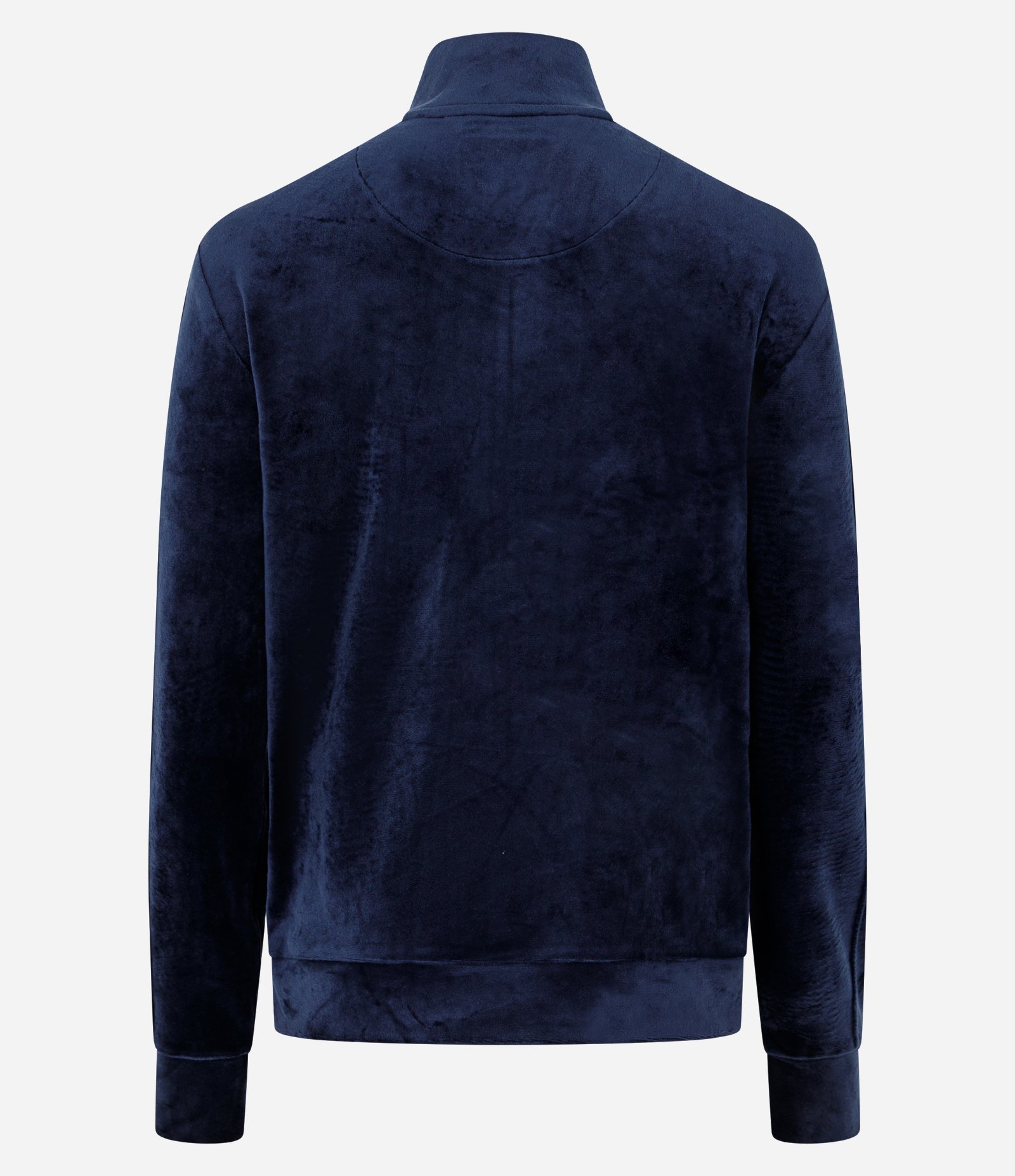 Jaqueta Esportiva em Plush com Gola Alta e Zíper Azul 6