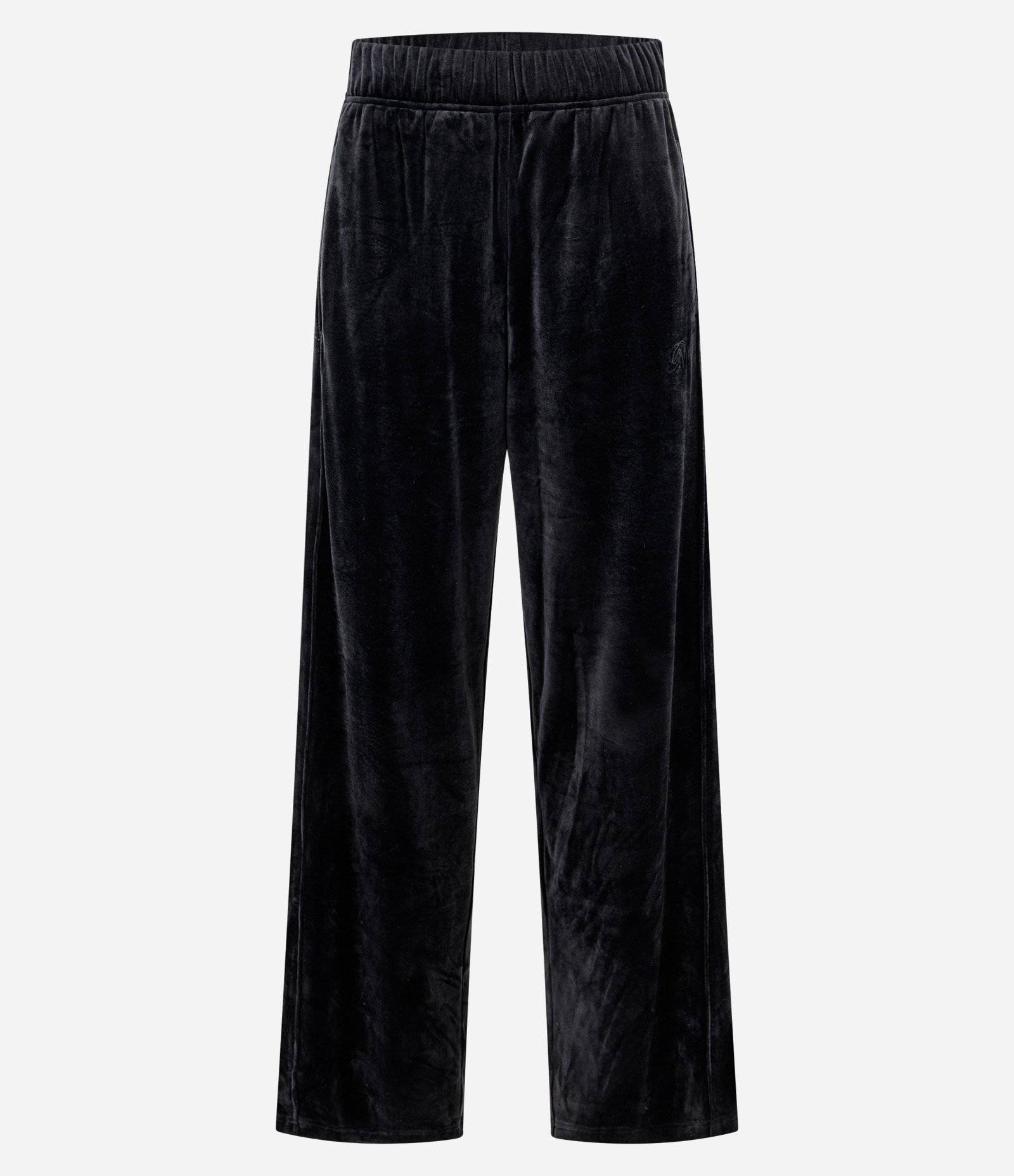 Calça Reta em Plush com Cós Elástico Preto 5