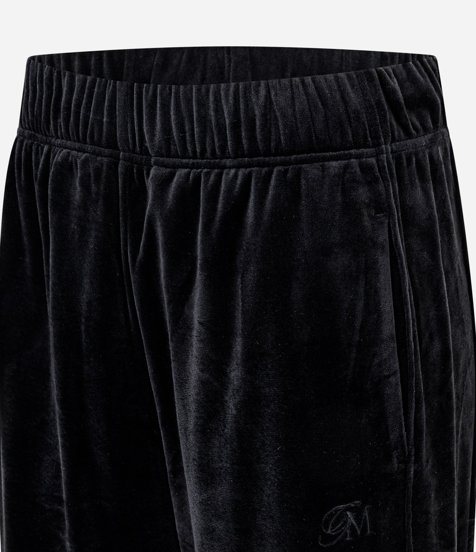 Calça Reta em Plush com Cós Elástico Preto 6