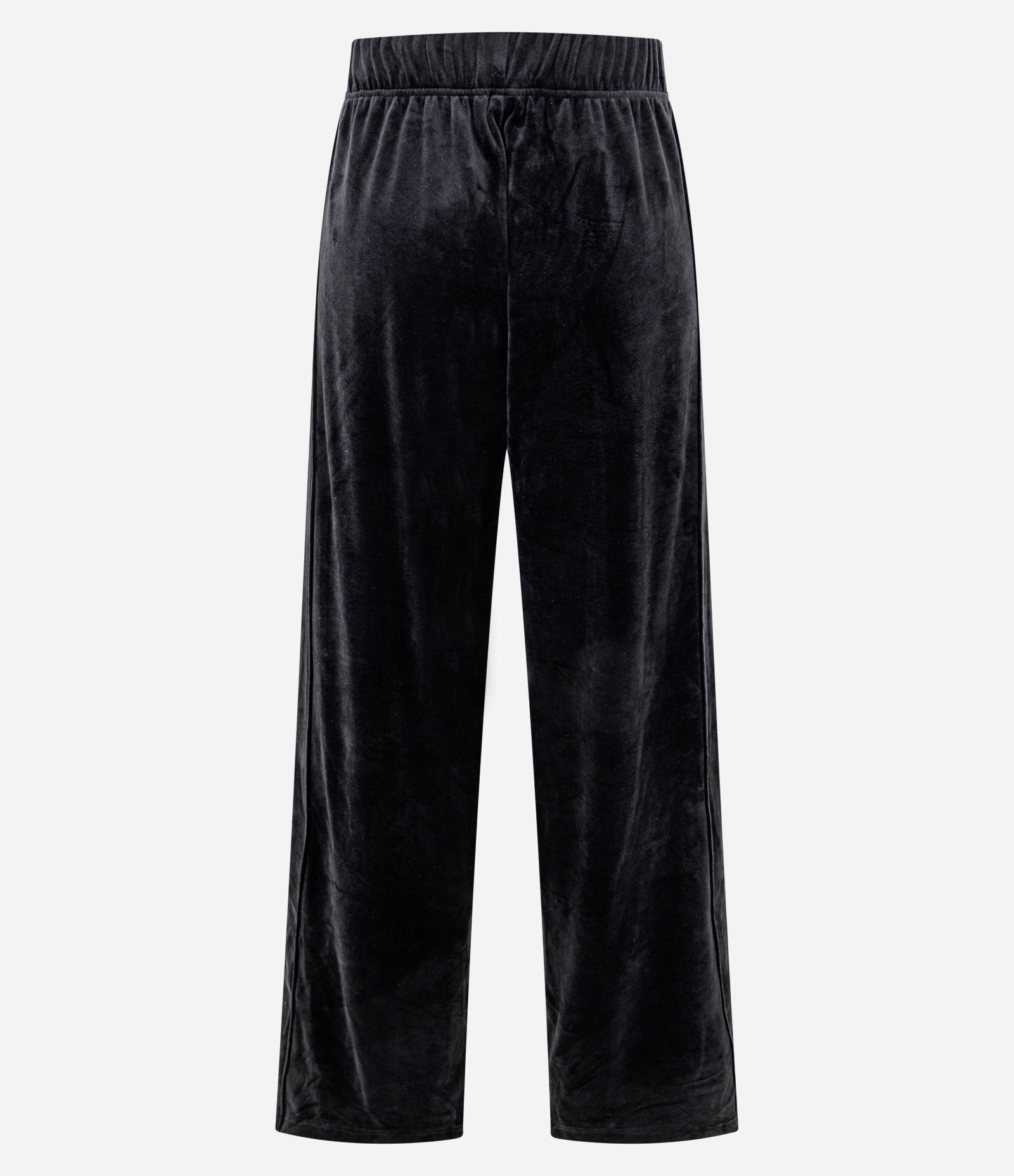 Calça Reta em Plush com Cós Elástico Preto 7