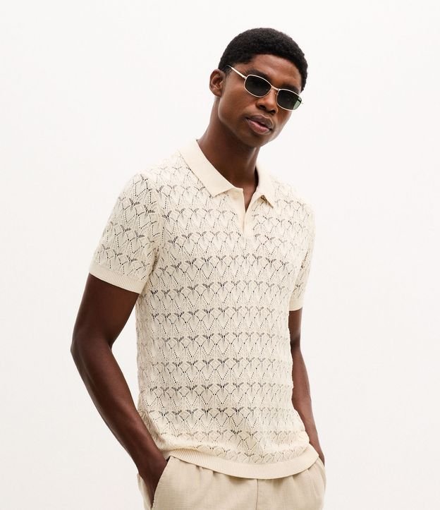 Camisa Polo em Algodão com Textura