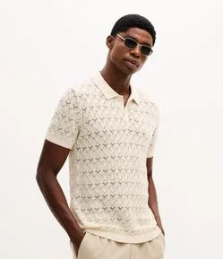 Camisa Polo em Algodão com Textura