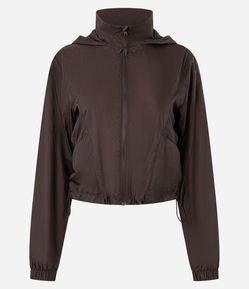 Jaqueta Corta Vento Cropped Esportiva com Saquinho