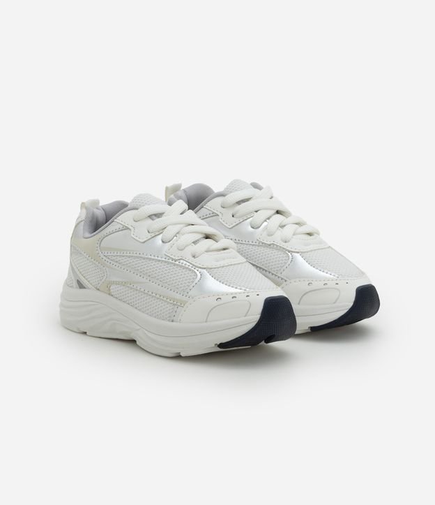 Tênis Infantil Esportivo em PU com Recortes e Texturas - Tam 20 ao 28