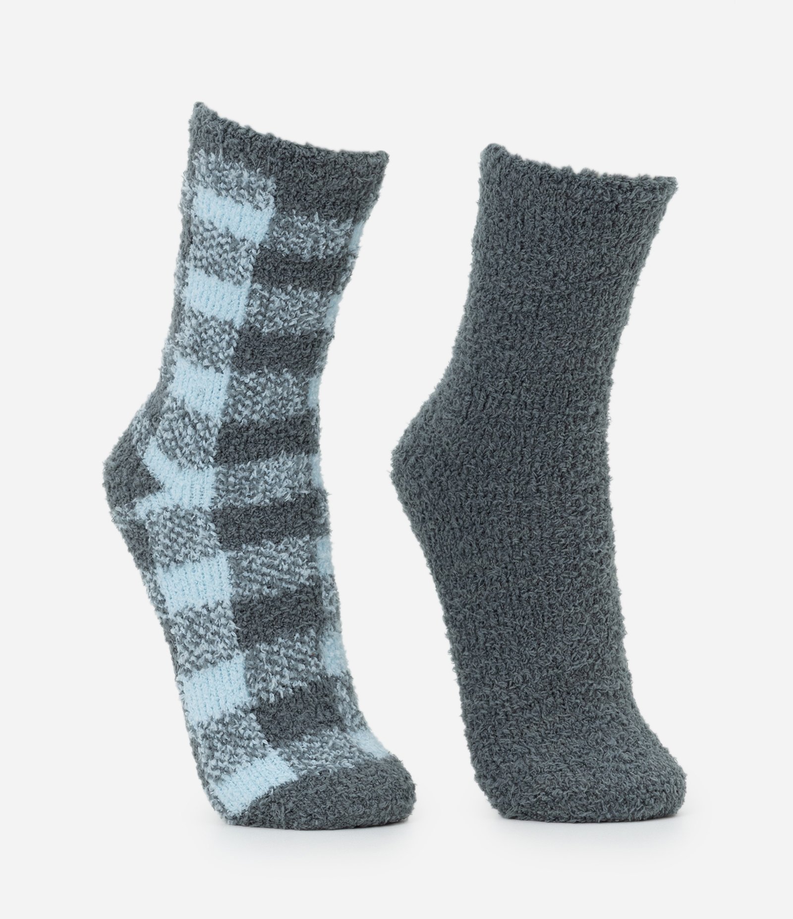 Kit 02 Meias Cano Alto em Chenille Cinza 2