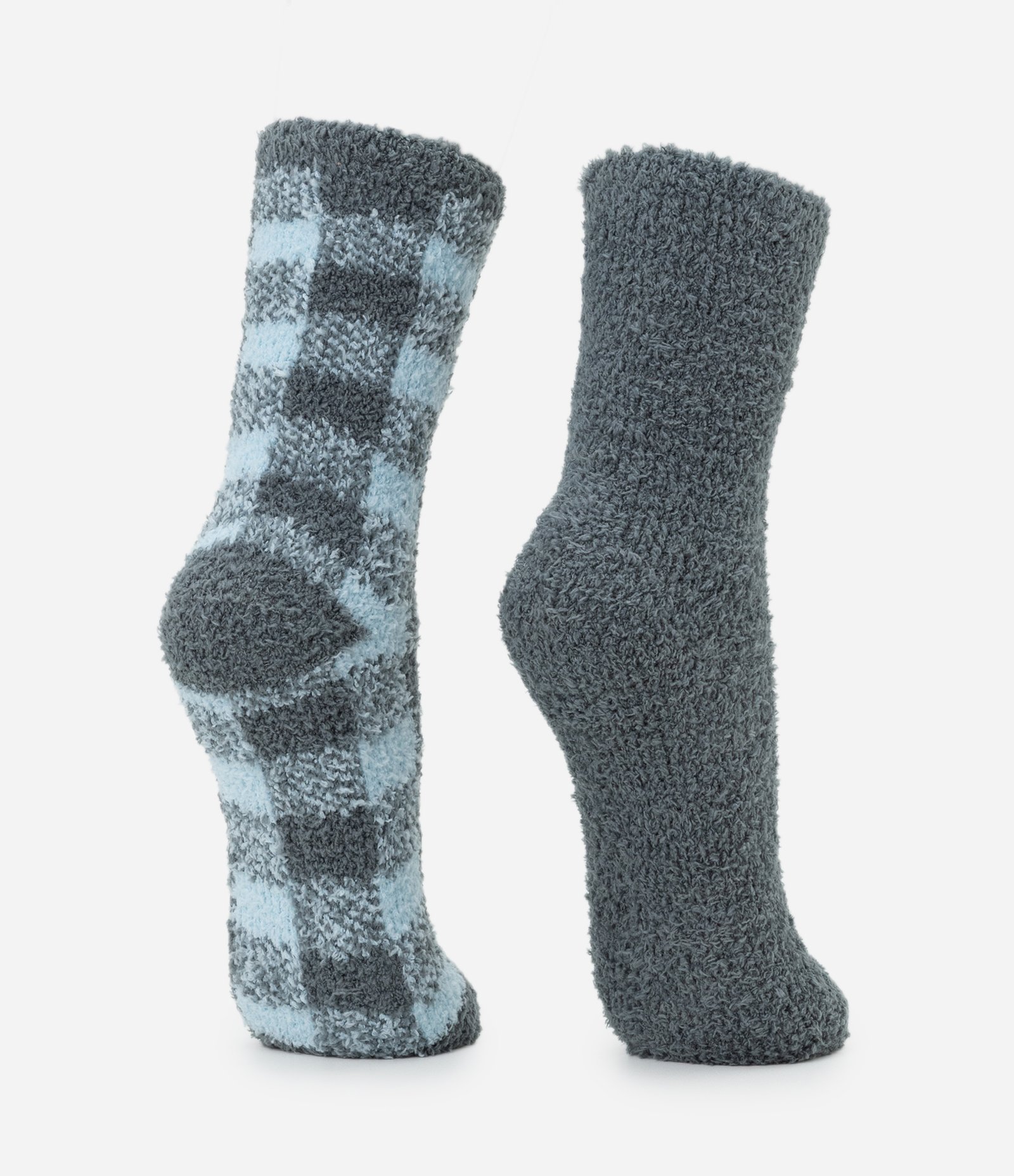 Kit 02 Meias Cano Alto em Chenille Cinza 3
