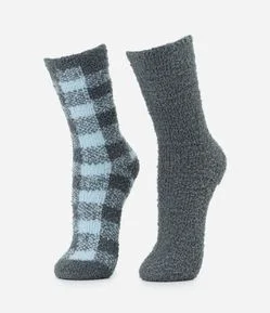 Kit 02 Meias Cano Alto em Chenille