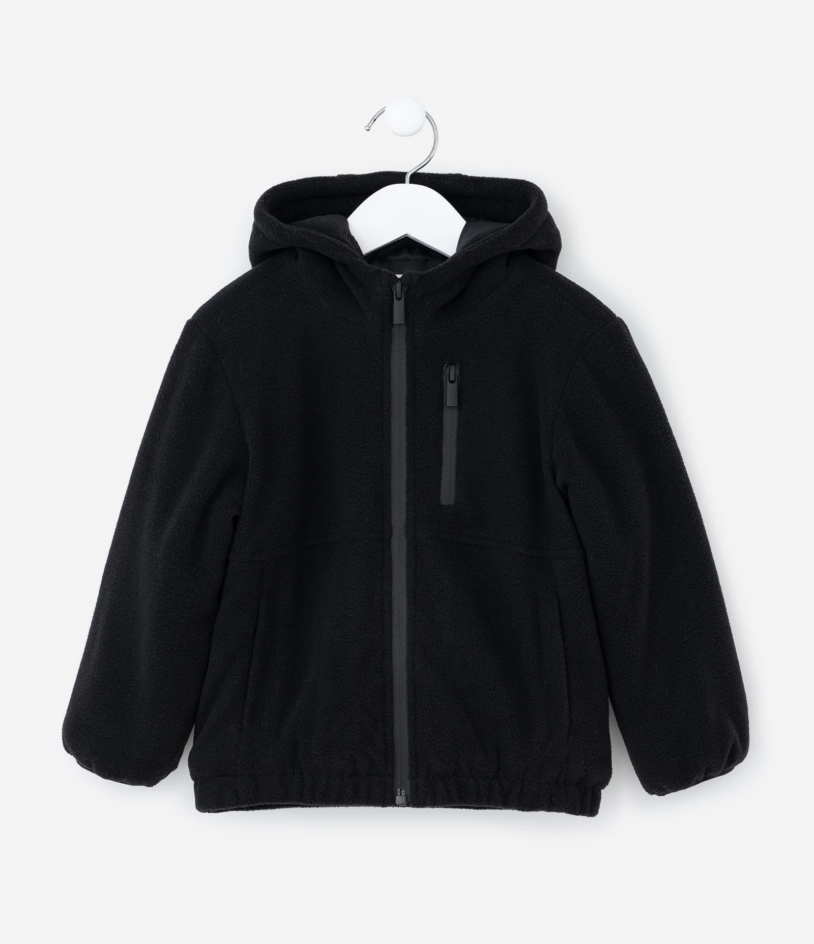 Jaqueta Infantil com Capuz e Zíper – Tam 1 a 5/6 Anos Preto 1
