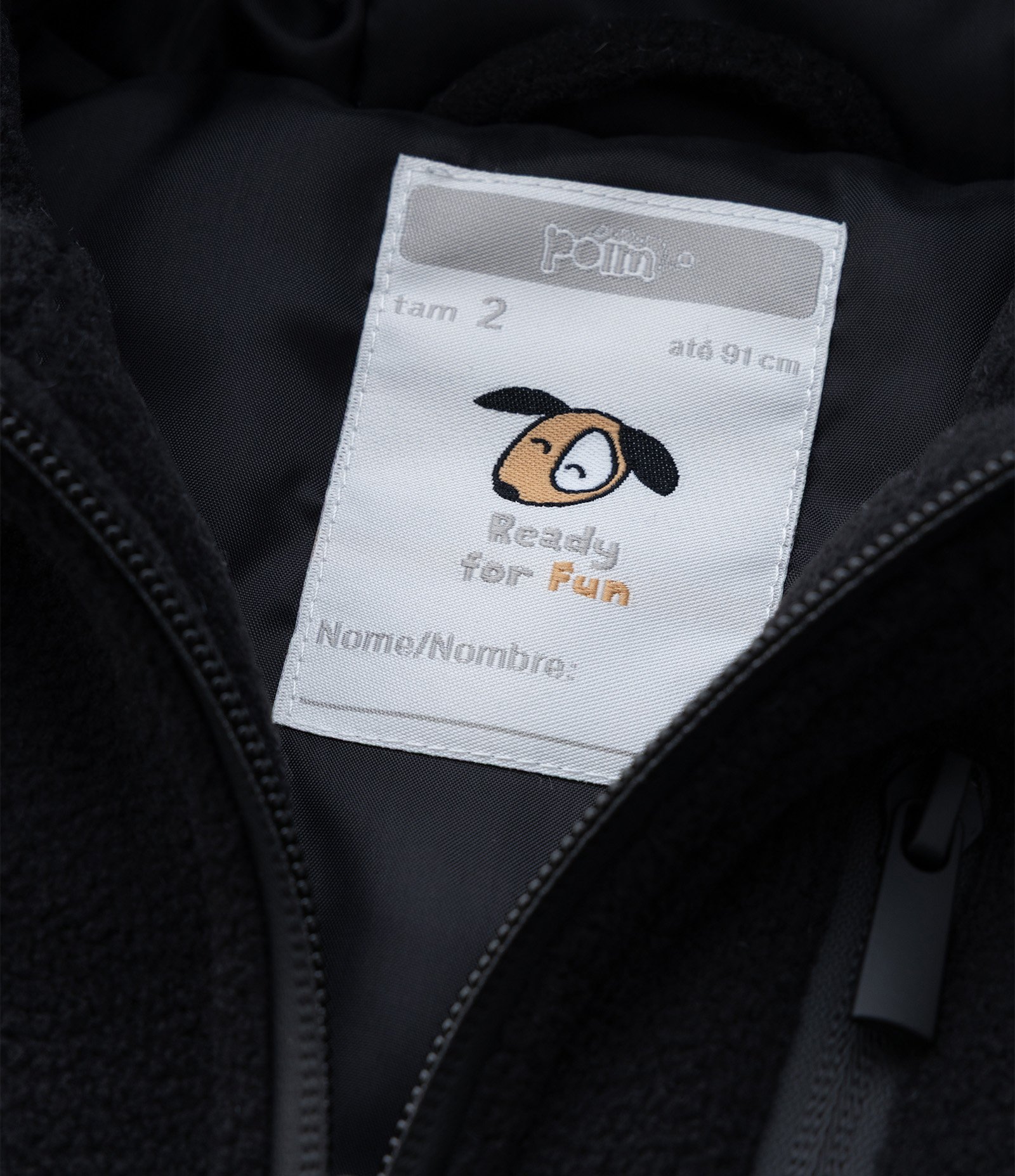 Jaqueta Infantil com Capuz e Zíper – Tam 1 a 5/6 Anos Preto 5