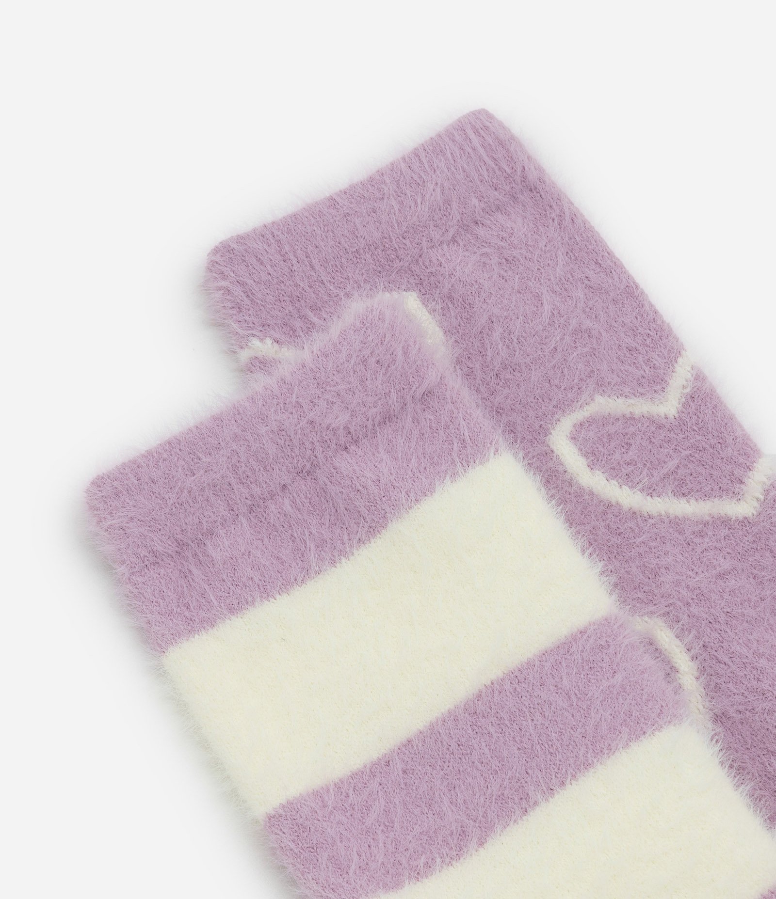 Kit 02 Meias Cano Alto em Poliamida com Pelo Artificial Lilás 4