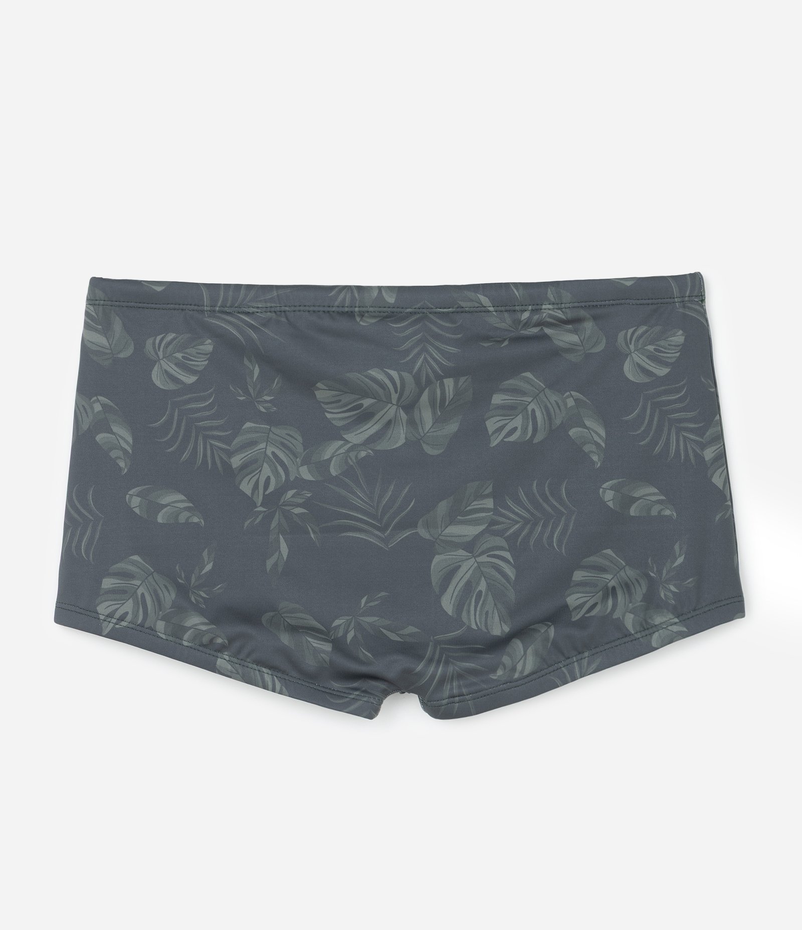 Sunga Boxer em Microfibra com Estampa de Folhagem Cinza 4