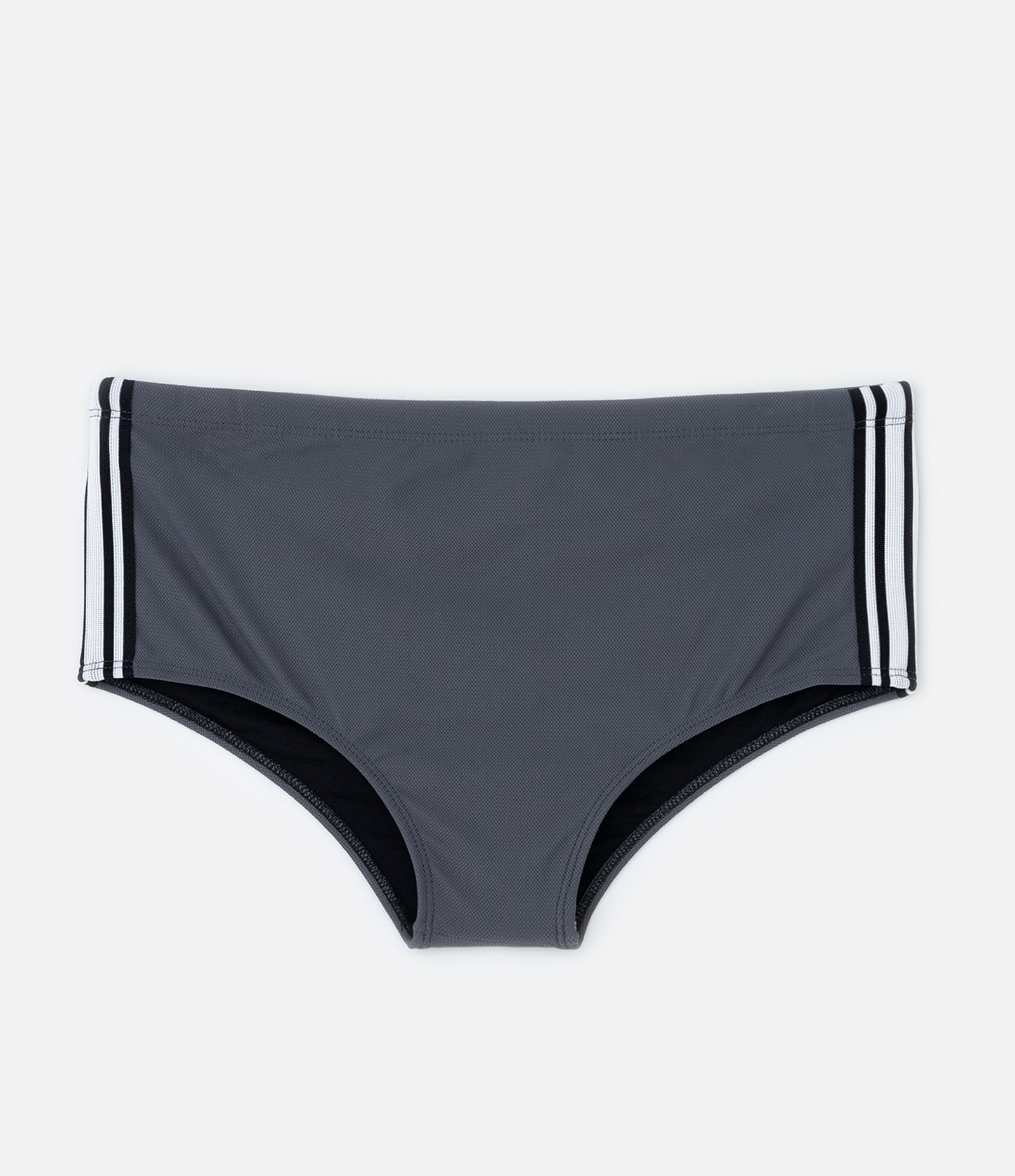 Sunga em Microfibra Leve com Listras Laterais Cinza 1