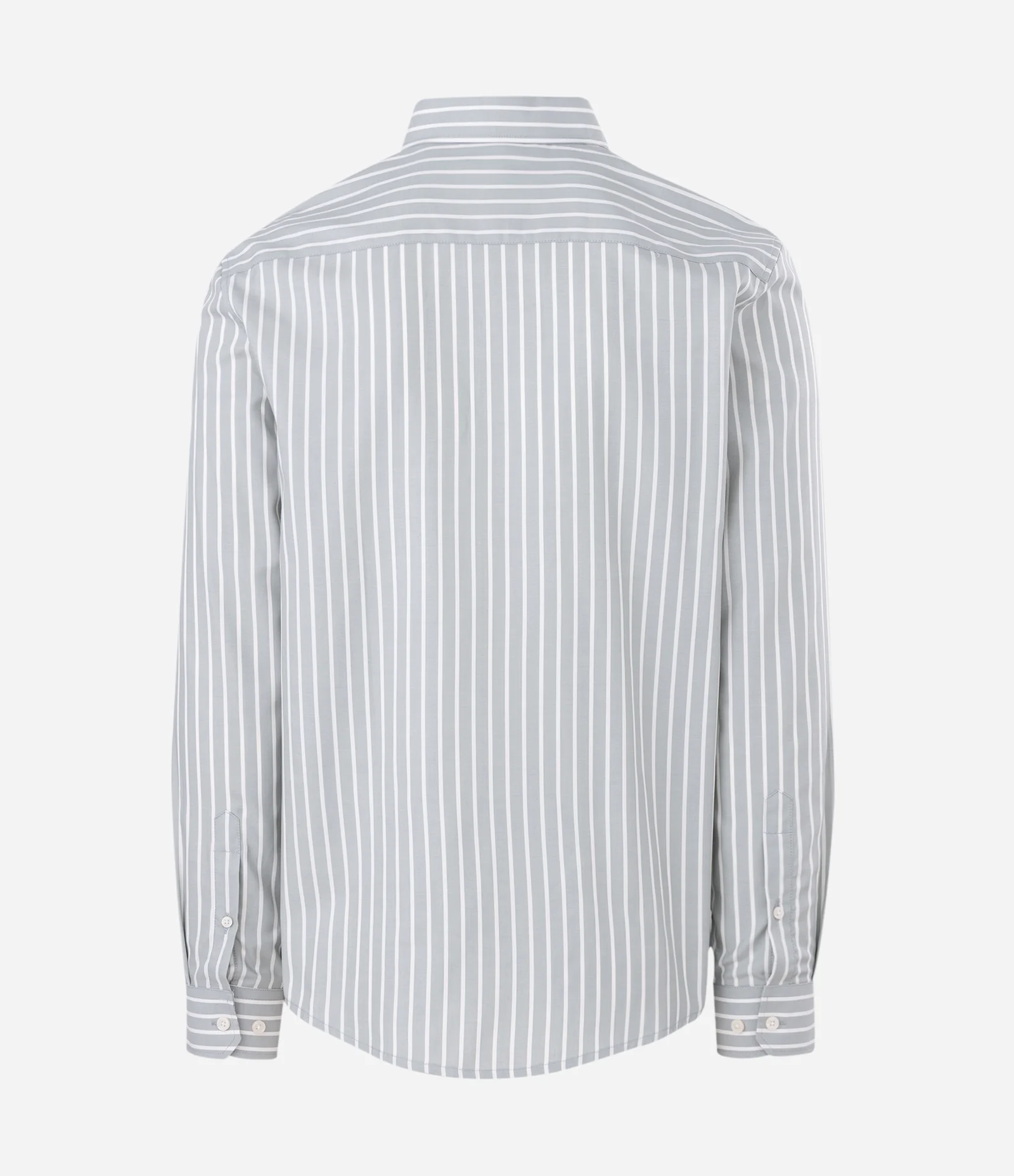 Camisa Regular com Fibra de Bambu e Listras Fio Tinto Cinza Claro 5
