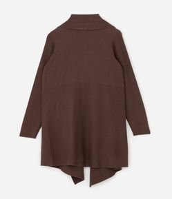 Cardigan Alongado em Tricô com Pontas Curve & Plus Size