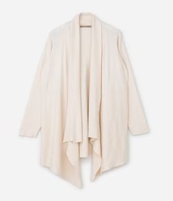 Cardigan Alongado em Tricô com Pontas Curve & Plus Size