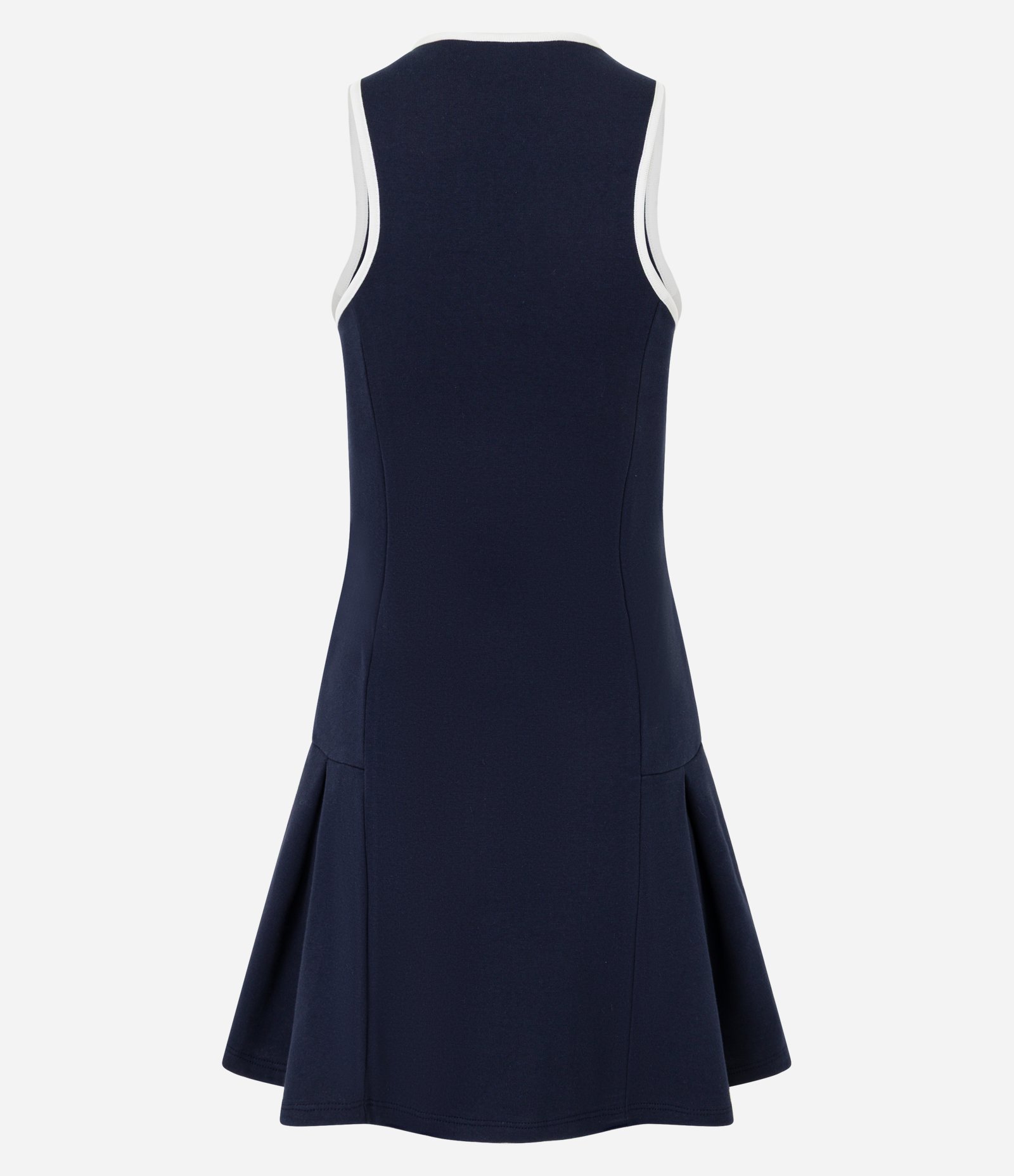 Vestido Curto em Cottoncom Viés Contrastante Azul Marinho 6