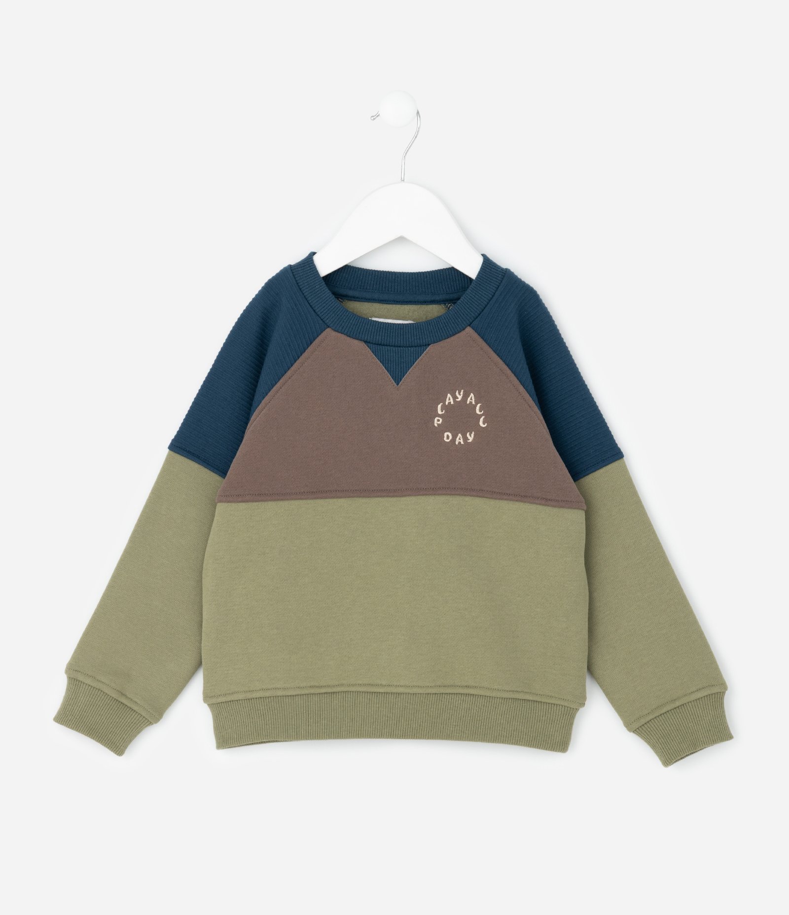 Conjunto Infantil em Moletom com Lettering e Calça – Tam 1 a 5/6 Anos Verde/Azul 2