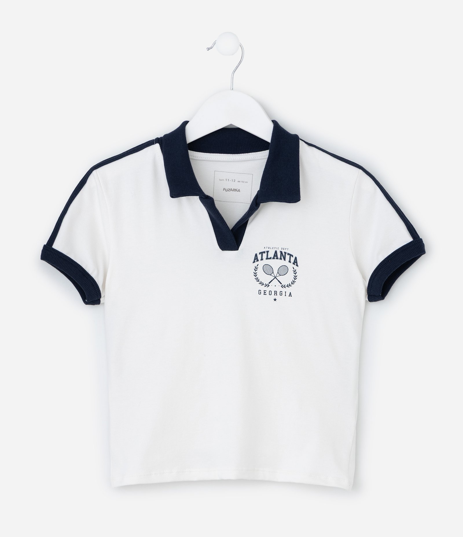 Blusa Infantil Baby Tee com Estampa College – Tam 5 a 14 Anos Branco 2