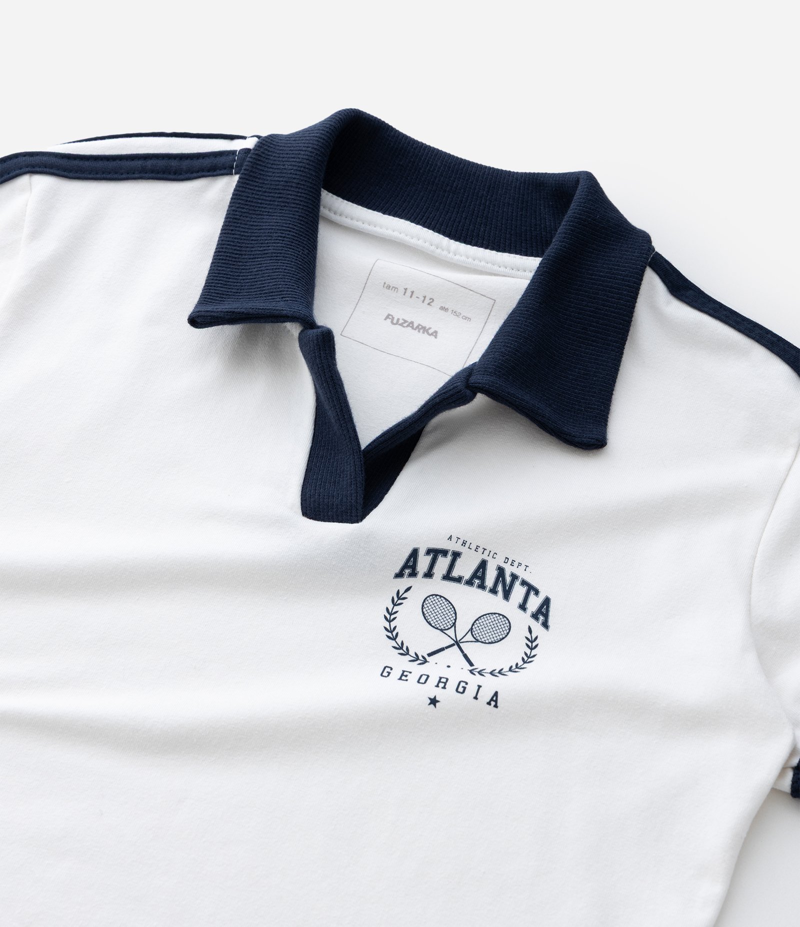 Blusa Infantil Baby Tee com Estampa College – Tam 5 a 14 Anos Branco 6