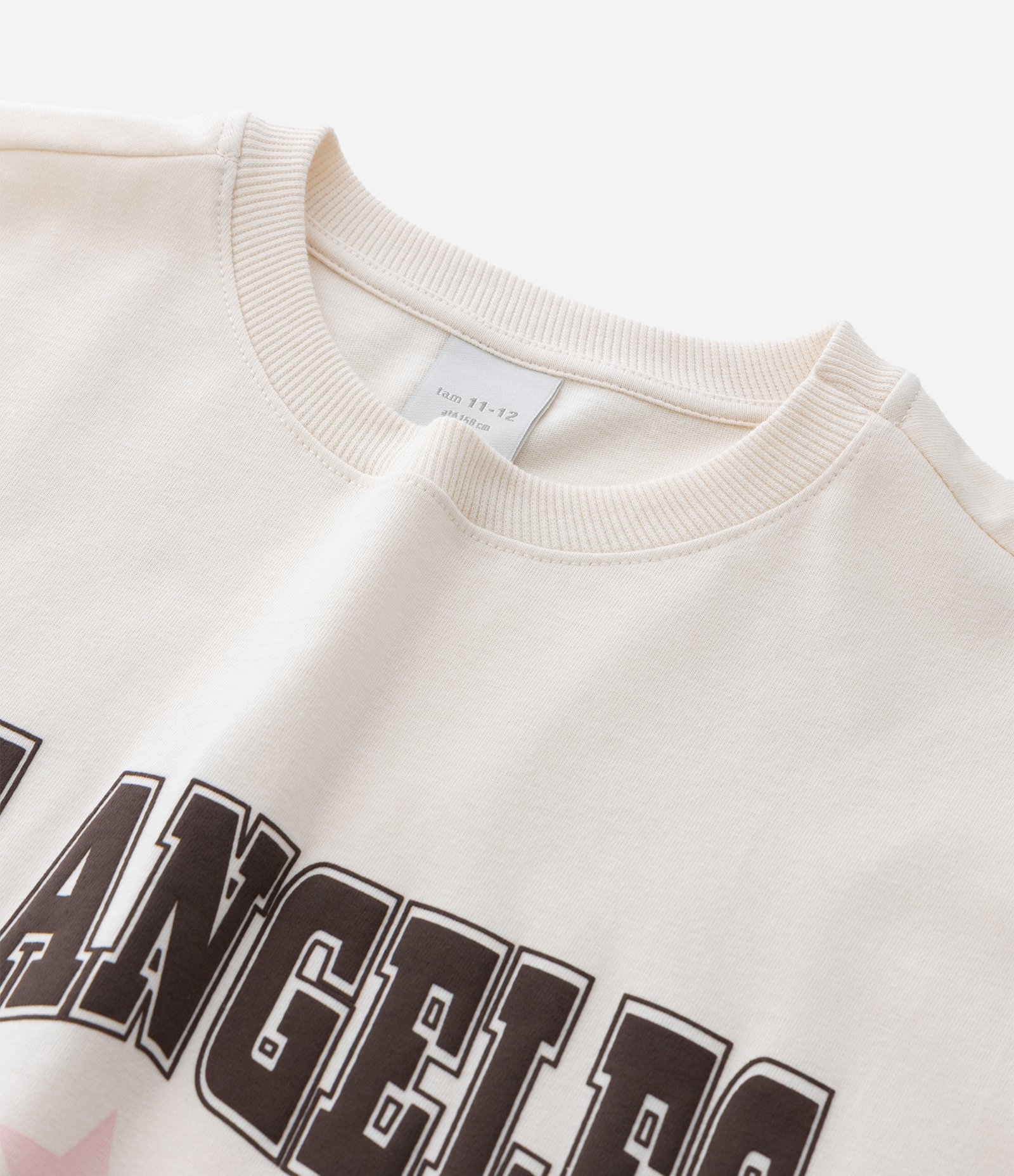 Camiseta Infantil Meia Malha com Lettering Los Angeles – Tam 7 A 14 Anos Off White 4