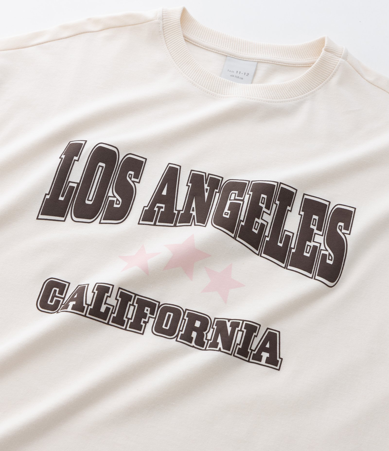 Camiseta Infantil Meia Malha com Lettering Los Angeles – Tam 7 A 14 Anos Off White 6