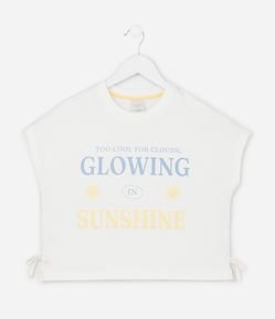 Camiseta Infantil Boxy com Estampa Sunshine - Tam 7 a 14 Anos