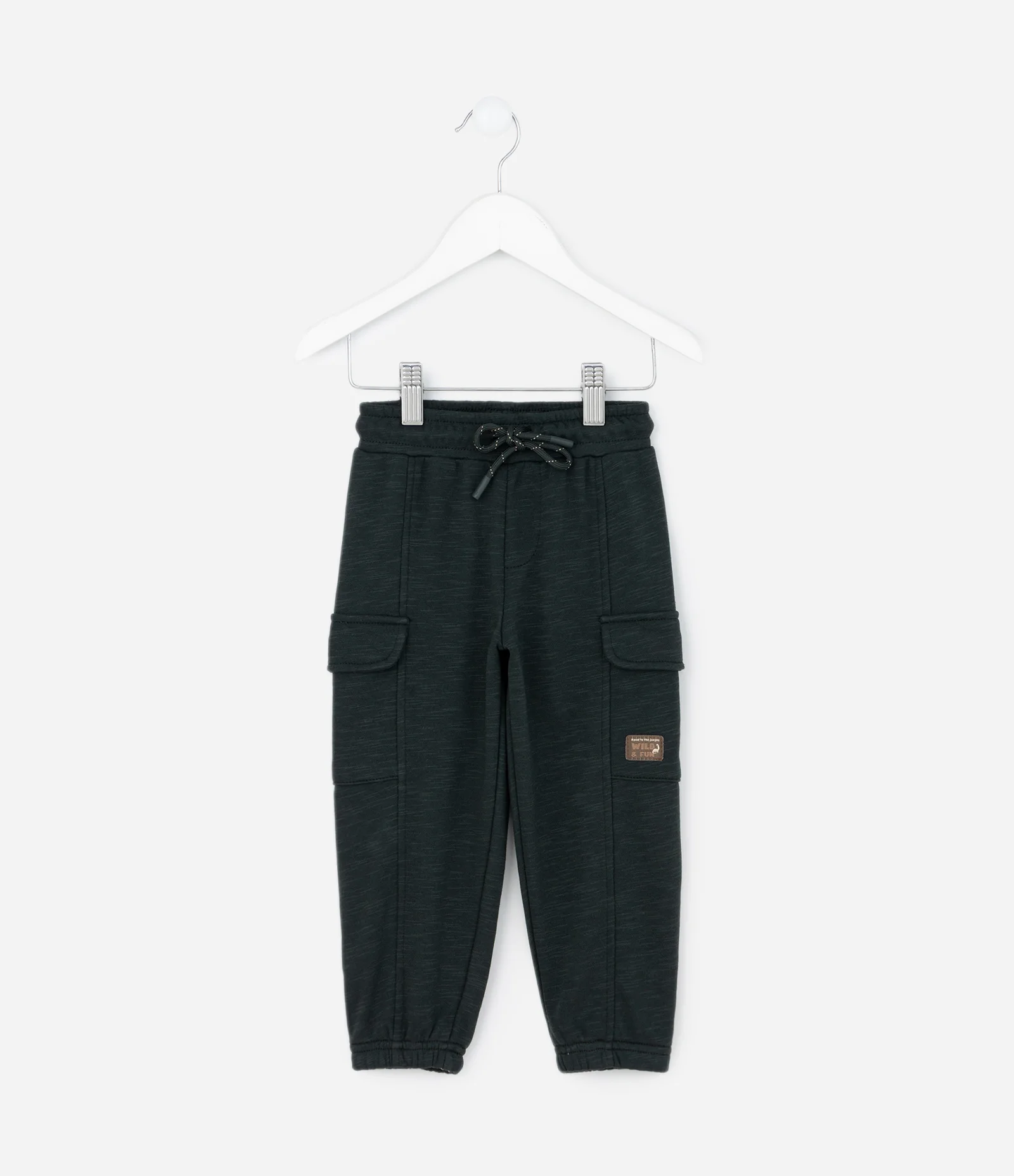 Calça Infantil em Moletom com Bolsos Cargo – Tam 1 a 5/6 Anos Verde Escuro 2