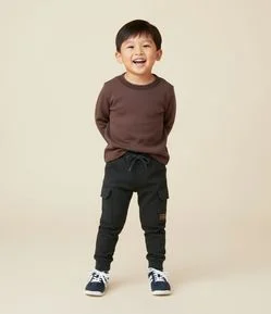 Calça Infantil em Moletom com Bolsos Cargo – Tam 1 a 5/6 Anos