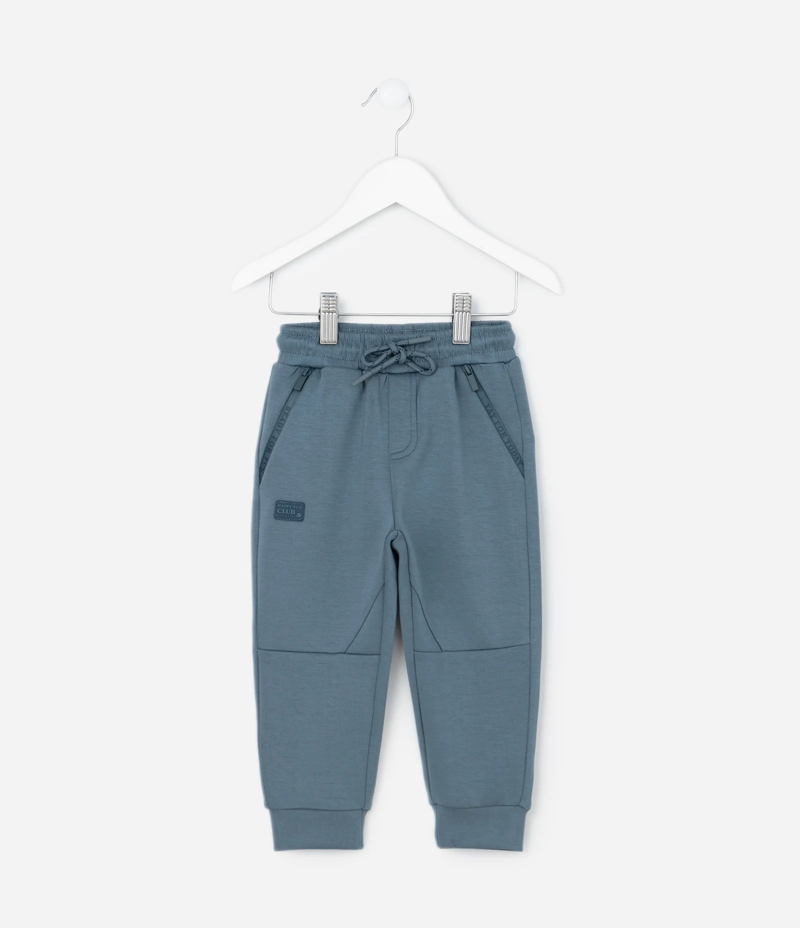 Calça Jogger Infantil em Microfibra com Zíper e Tape - Tam 1 A 6 Anos Azul 2