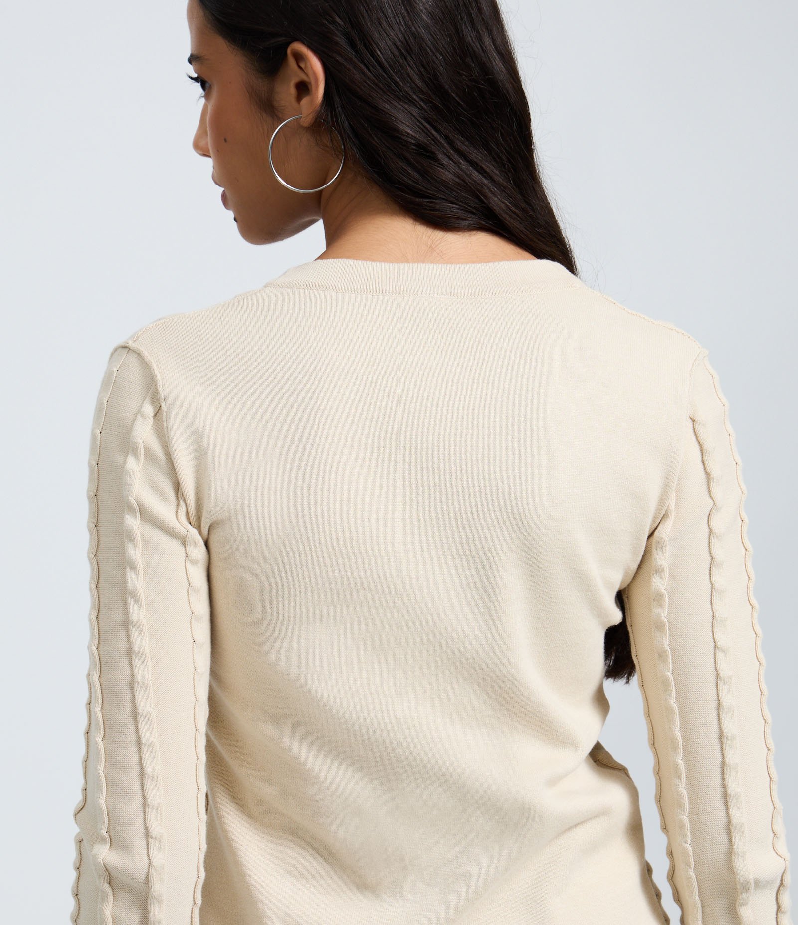 Cardigan em Tricô Texturizado com Zíper Off White 4