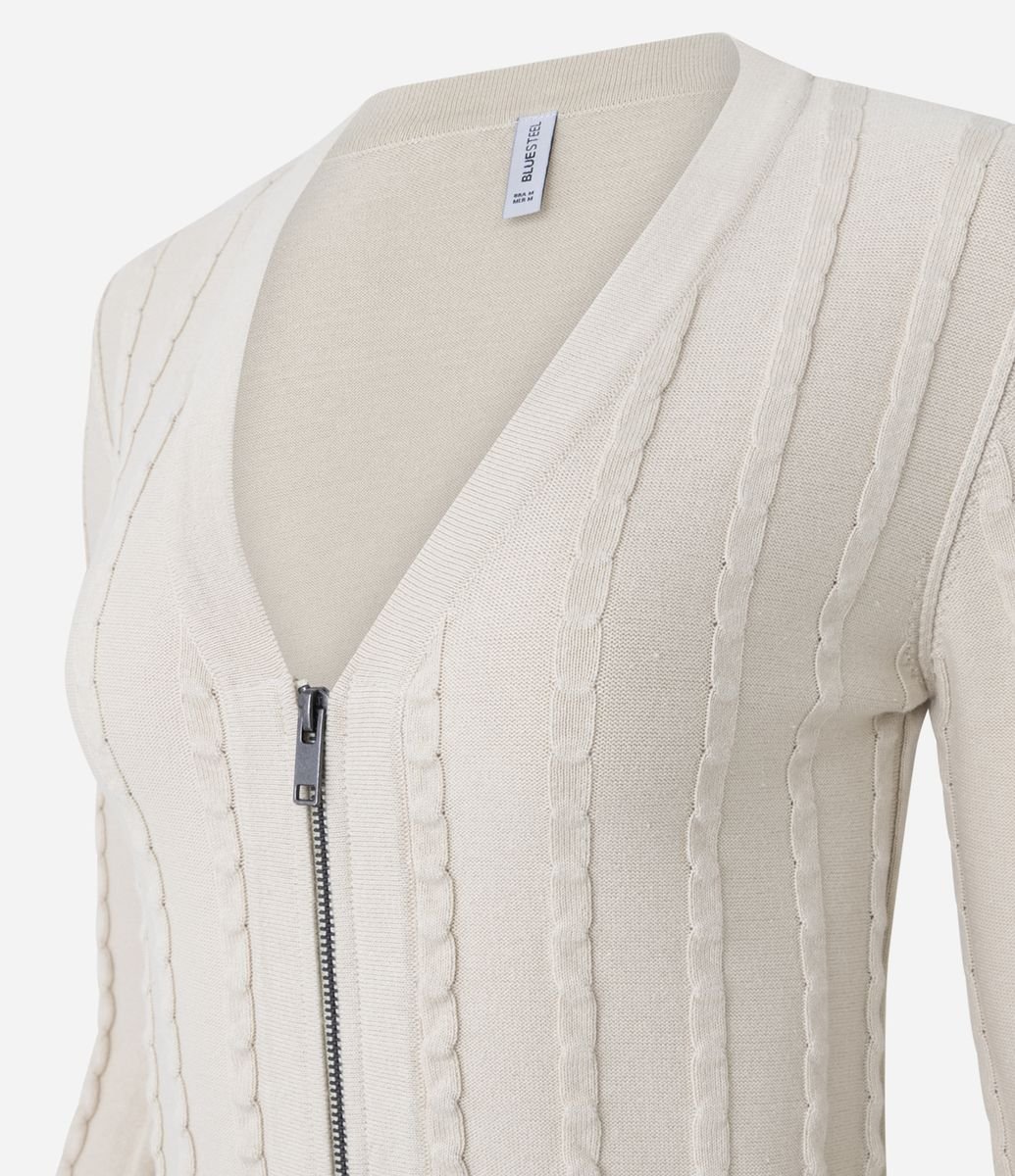 kazu117 TRICOT TEXTURA MEIO ZÍPER - TNG