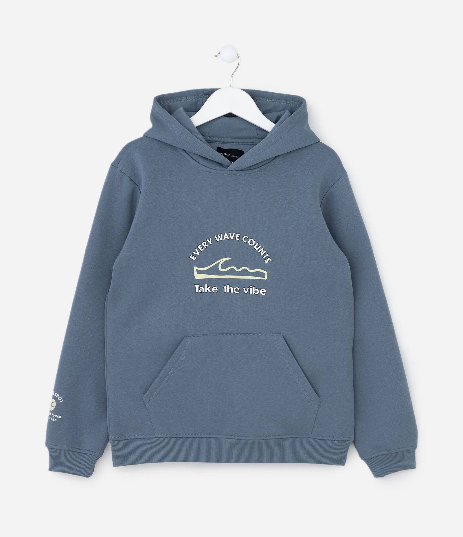 Casaco Infantil em Moletom com Estampa Every Wave Counts – Tam 5 a 14 Anos Azul 2